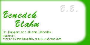 benedek blahm business card